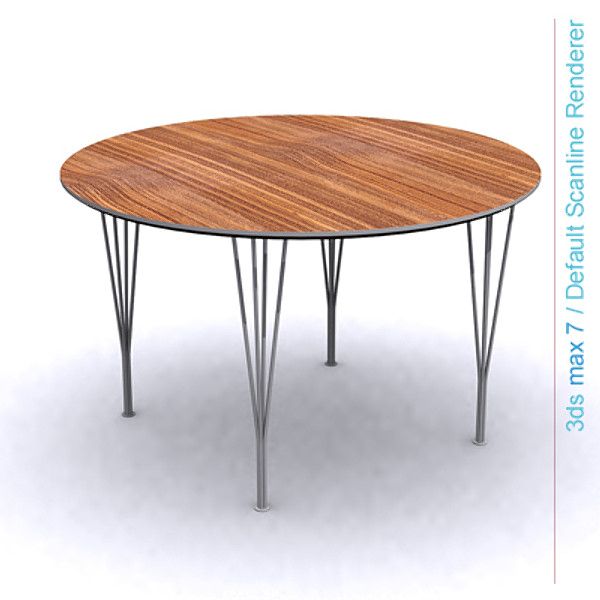 arne jacobsen tables 3d model - circular table span legs... by Lajhar 